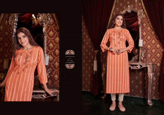 Kalaroop Optical By Kessi 13645-13650 Embroidery Kurtis Catalog